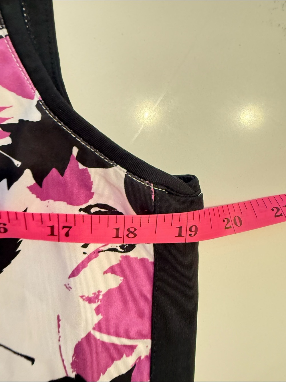 Lady Hagen Pink and Black Floral Polo Tank - Picture 6 of 7